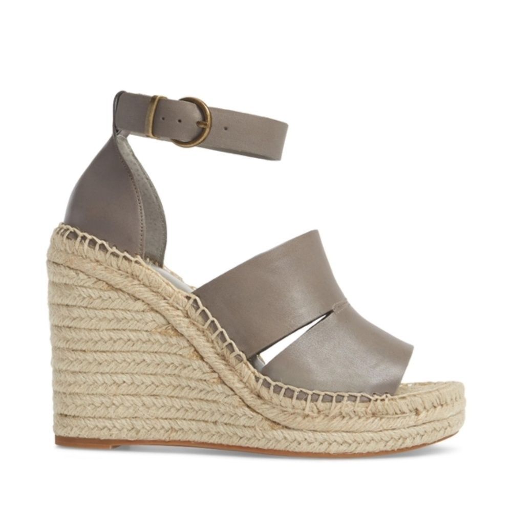 Treasure & Bond Gray Sannibel Espadrille Wedge 7.5